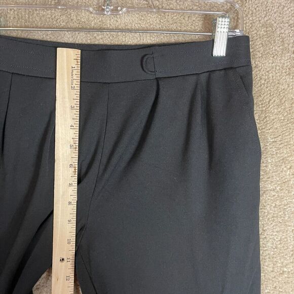 Betabrand Yoga Crop Pants Womens Size Medium Black Pleated Stretch Ponte Pull On - Picture 5 of 11